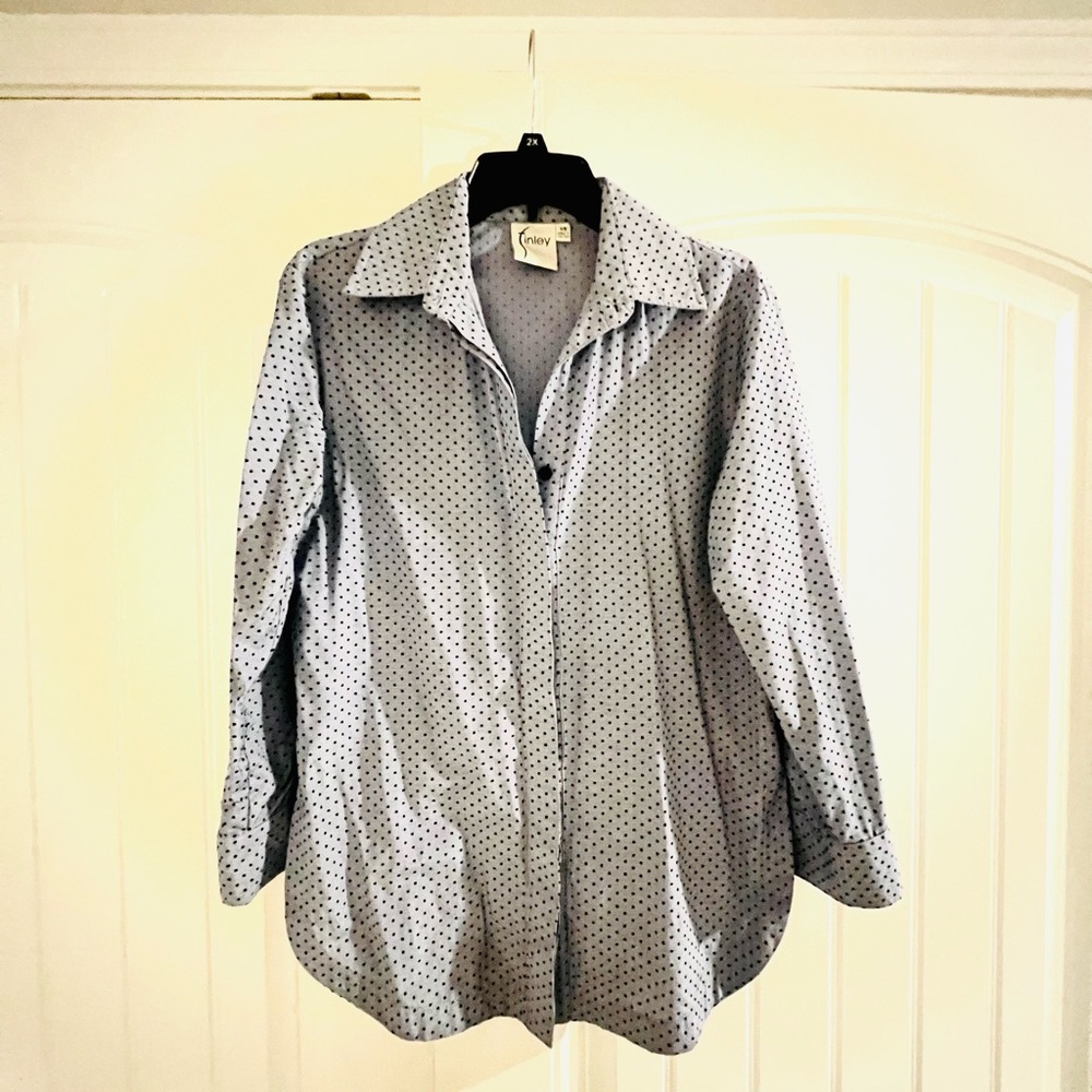 Finley Double Sided Button Down Collard Shirt Wit… - image 3